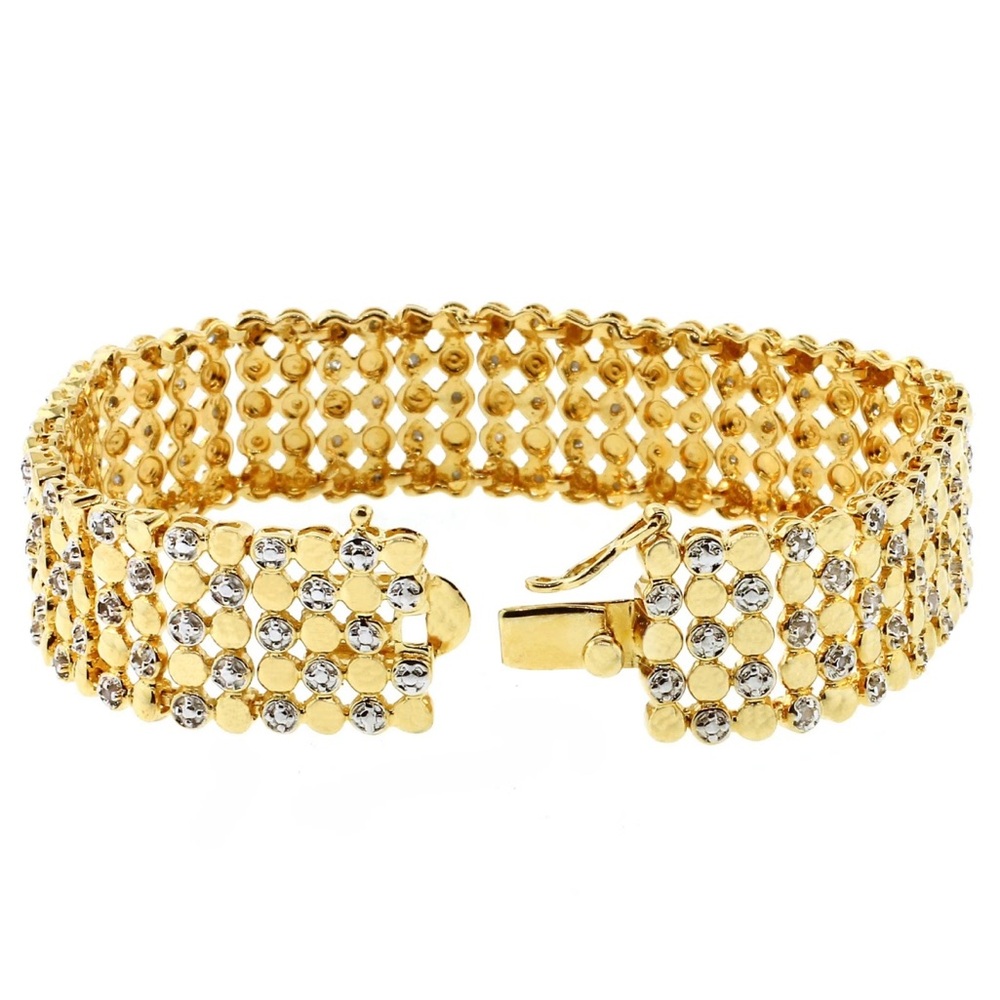 2.50 Carat Natural Diamond Wide Bracelet in Sterling Silver Luxury Jewelry Gift